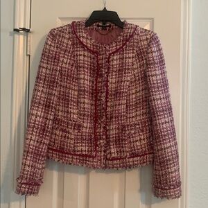 Express Pink and Red Tweed Jacket
